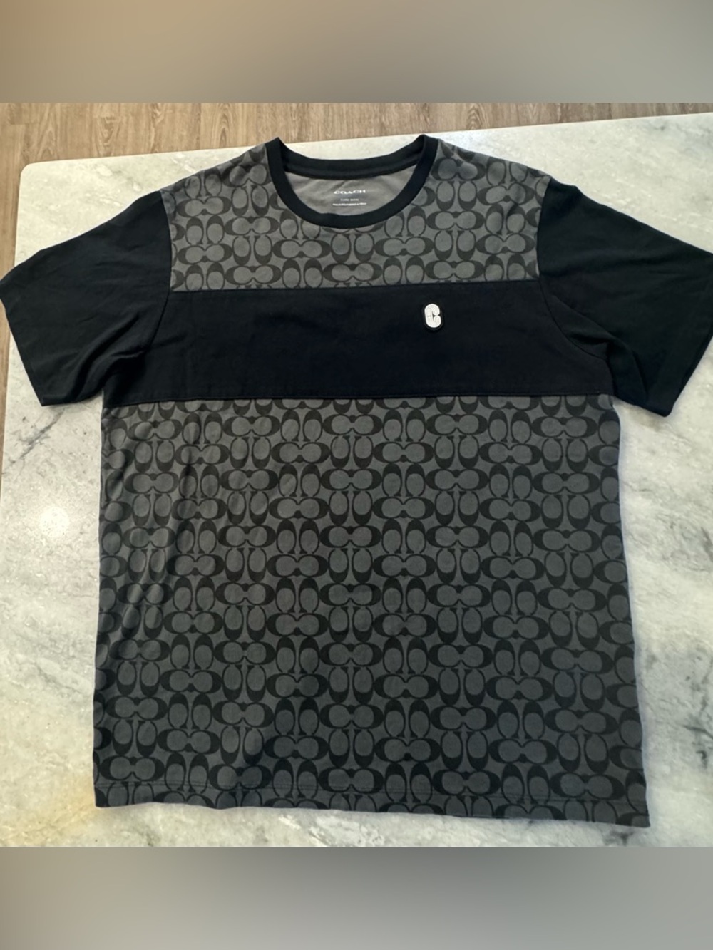 Coach Black Shirt with White Logo Patch
